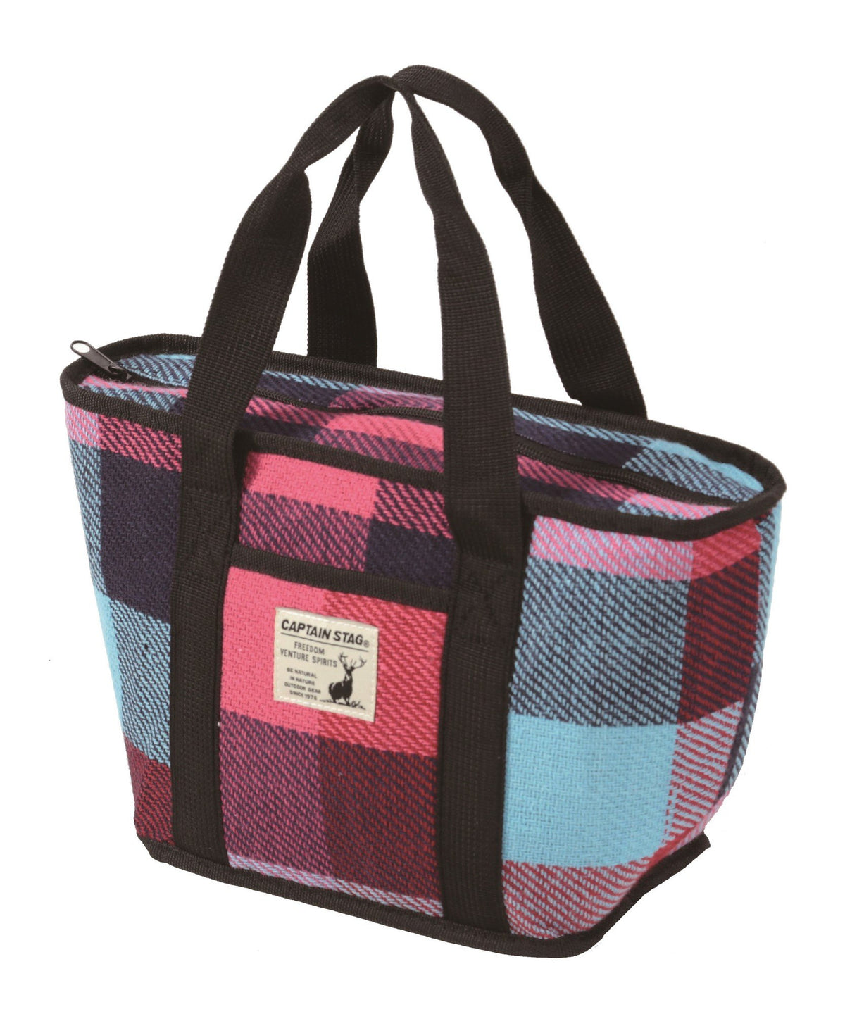 Captain Stag UE-538 Brushed Tote Cooler Bag, 1.1 gal (4 L), Blue/Pink