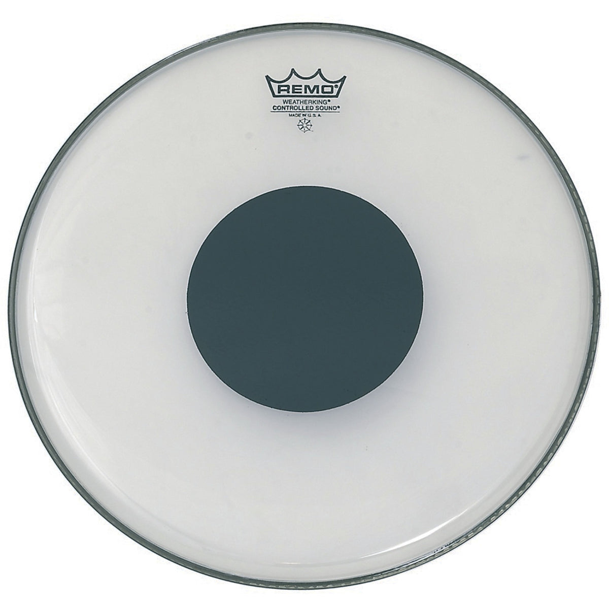 Remo CS-1324-10 24-Inch Controlled Sound Bass Drum Head, Black Dot On Top, Clear