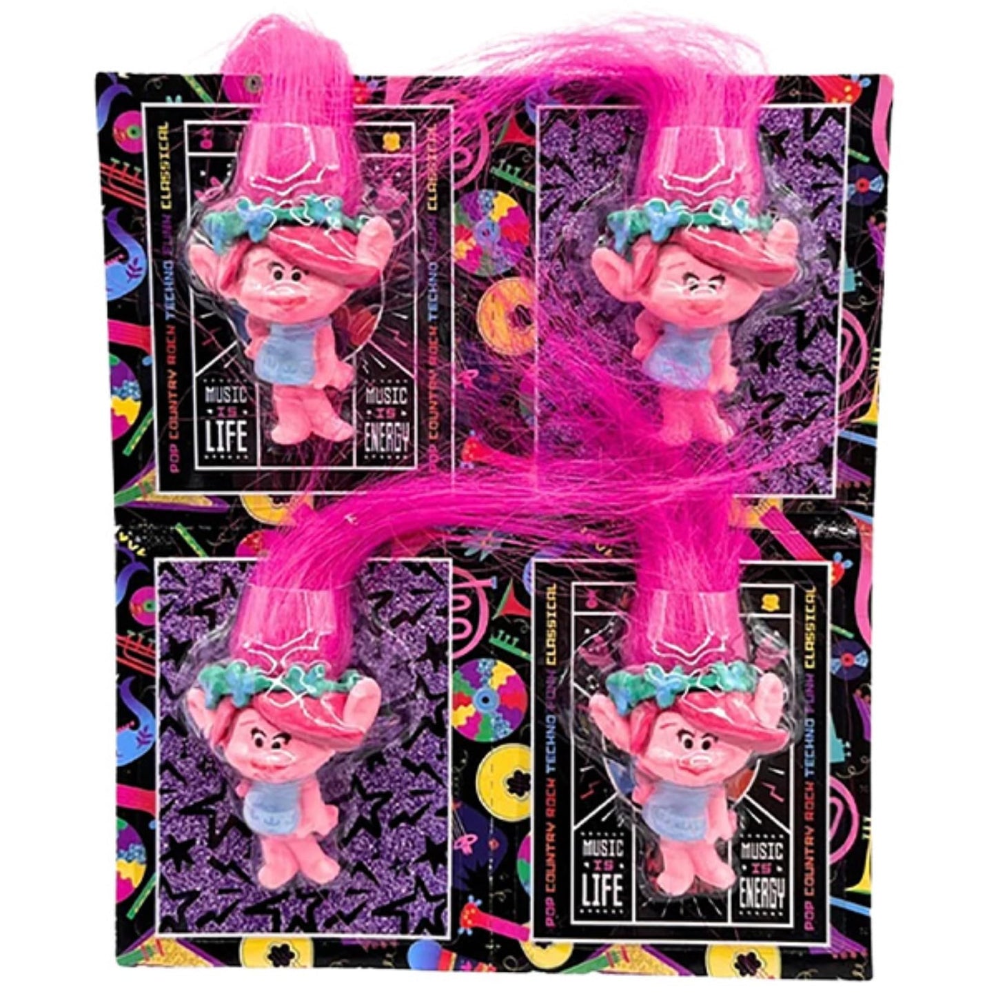 Trolls Doll Erasers Set of 4 Figure Erasers Stationery