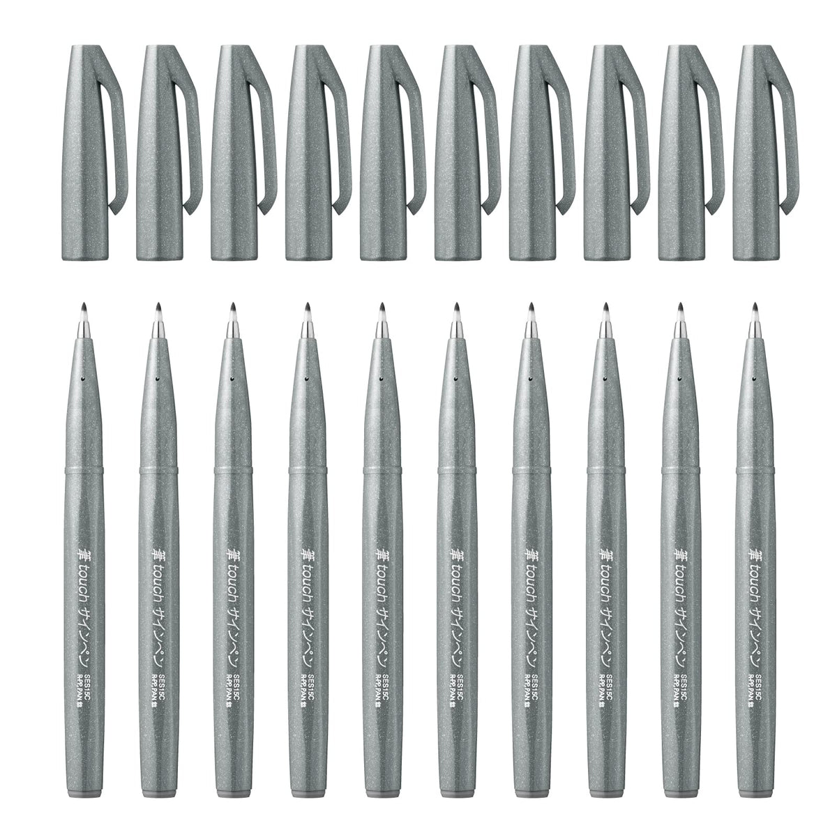 Pentel Brush Sign Pen - Grey (Pack of 10)