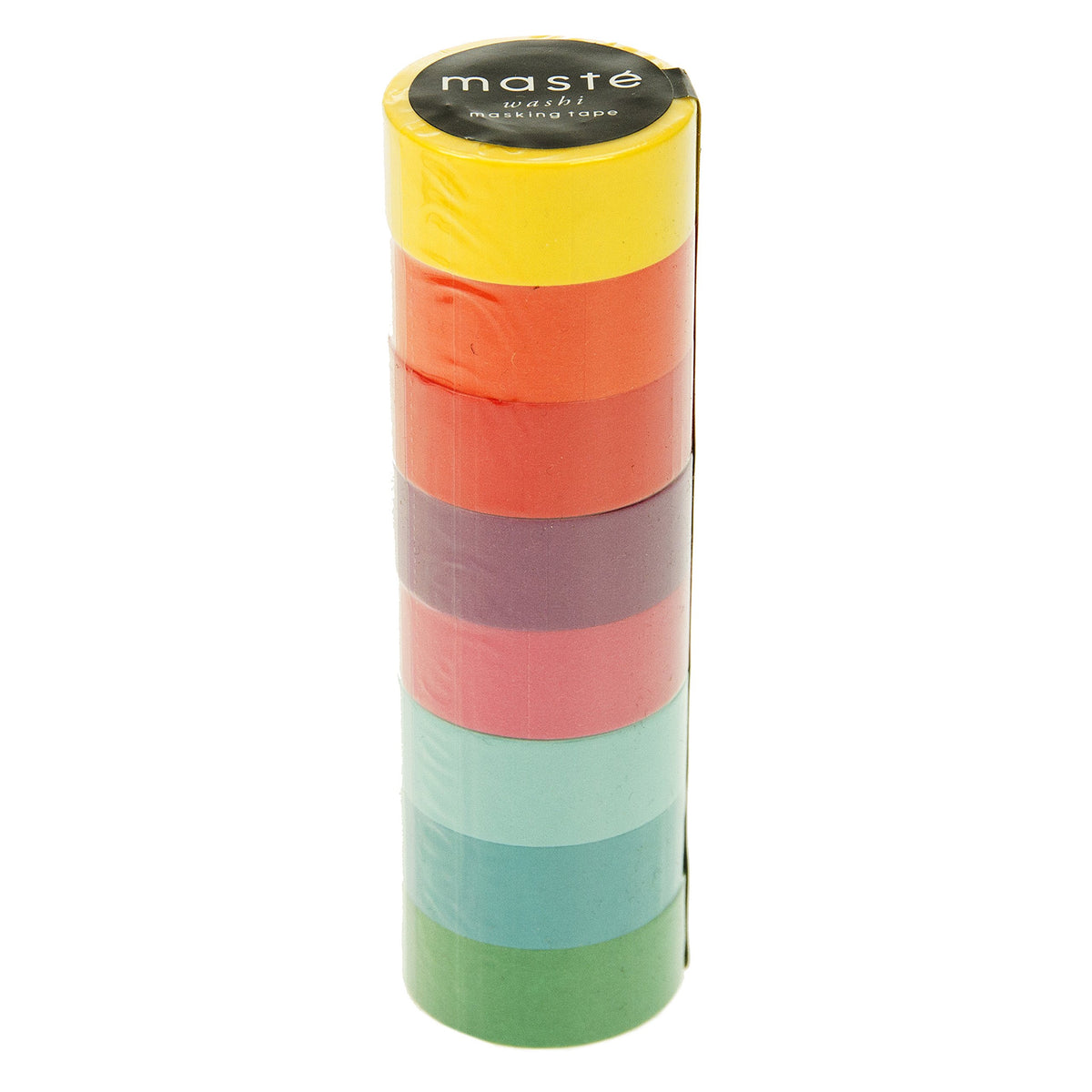MARK'STYLE TOKYO Japanese Washi Masking Tape Set of 8 Mini Rolls- Starter Set Maste Colorfully Colorful