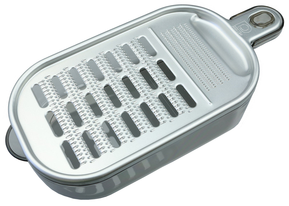 Pearl Metal CC-1019 Vegetable Live Grater with Saucer, Aluminum, Made in Japan