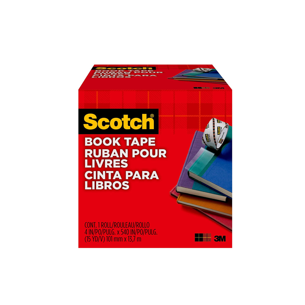 3M Scotch 845 101 Transparent Book Tape, Thick, 4.0 inches (101.6 mm x 13.7 m)