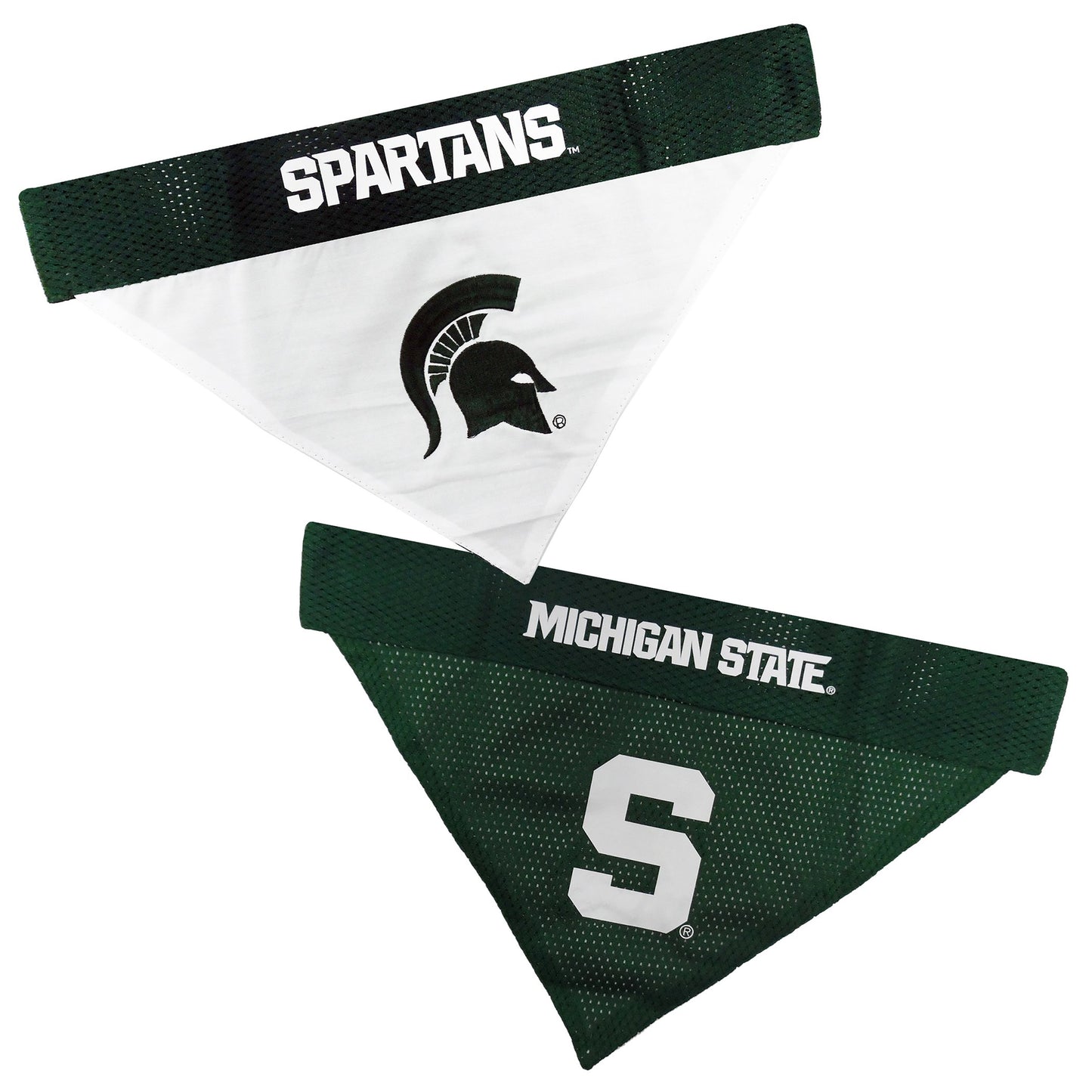 Pets First Collegiate Pet Accessories, Reversible Bandana, Michigan State Spartans, Small/Medium