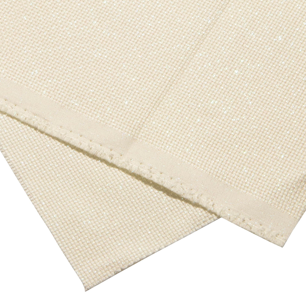 Cosmo No. 225510 Embroidery Cloth Jaba Cloth 55 Thread with Lame Thread Insert, Off White/Aurora, Pre-Cut Cloth, Approx. 13.8 x 20.5 inches (35 x 52 cm)