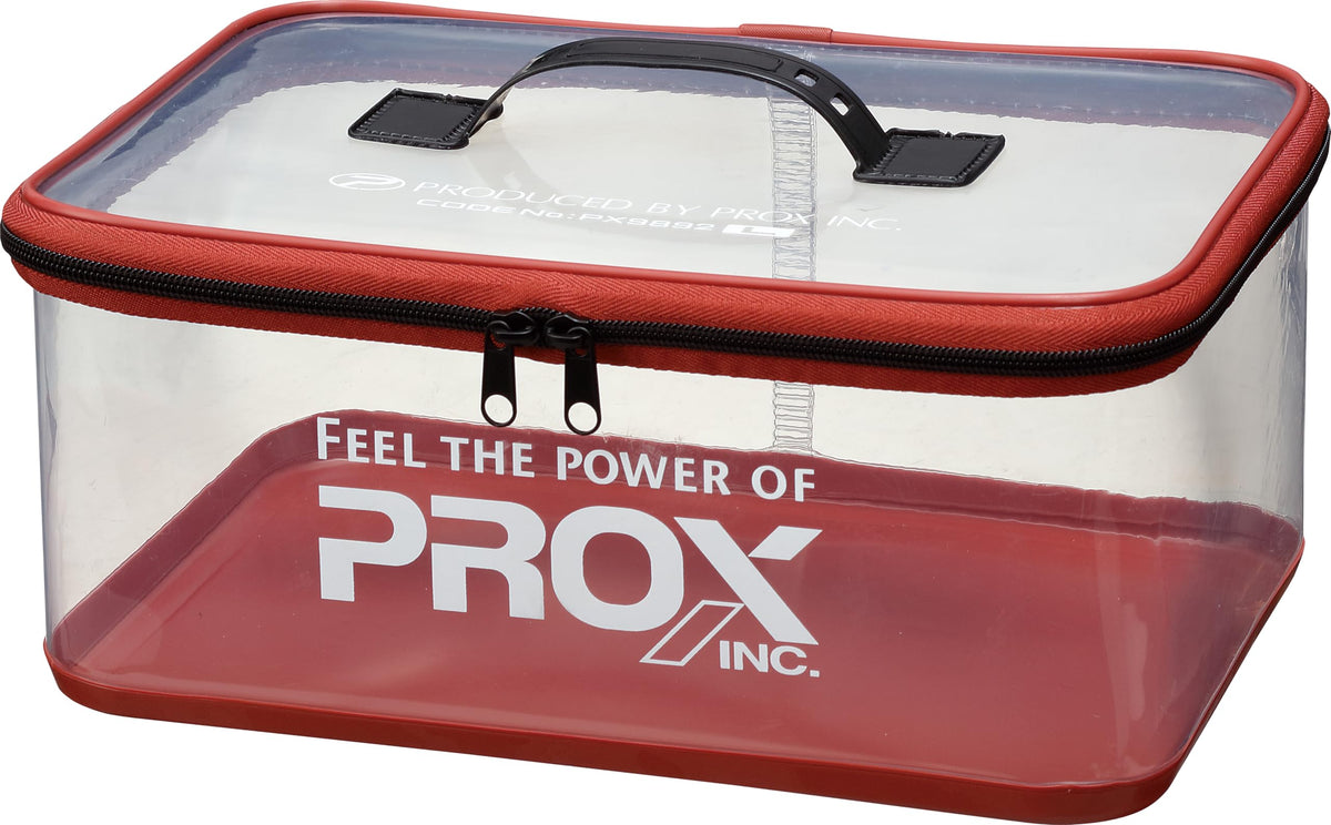 PX9892LDR Fishing Buccan Prox Mini Bakkan L/Dull Red Lid and Side Clear Color/Ideal for Storing Small Items