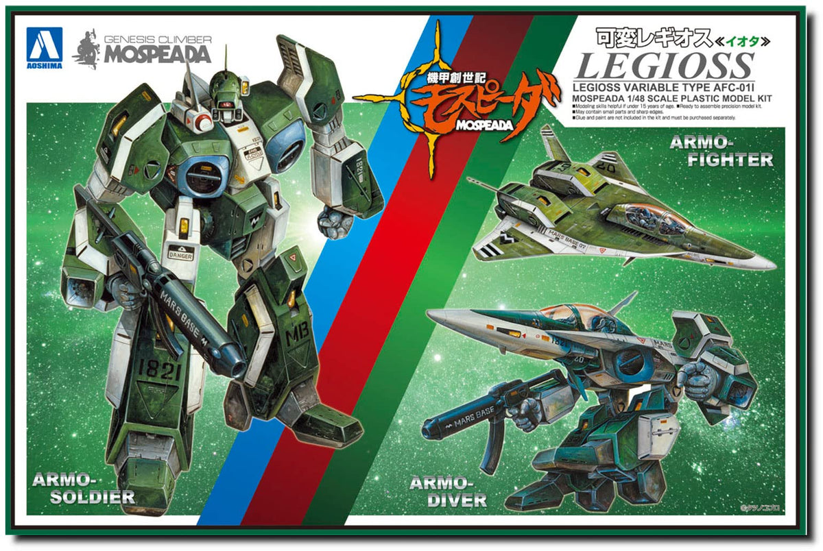 Aoshima Bunka Kyozai Armored Genesis Mospeeda Variable Legios Iota 1/48 Scale Plastic Model