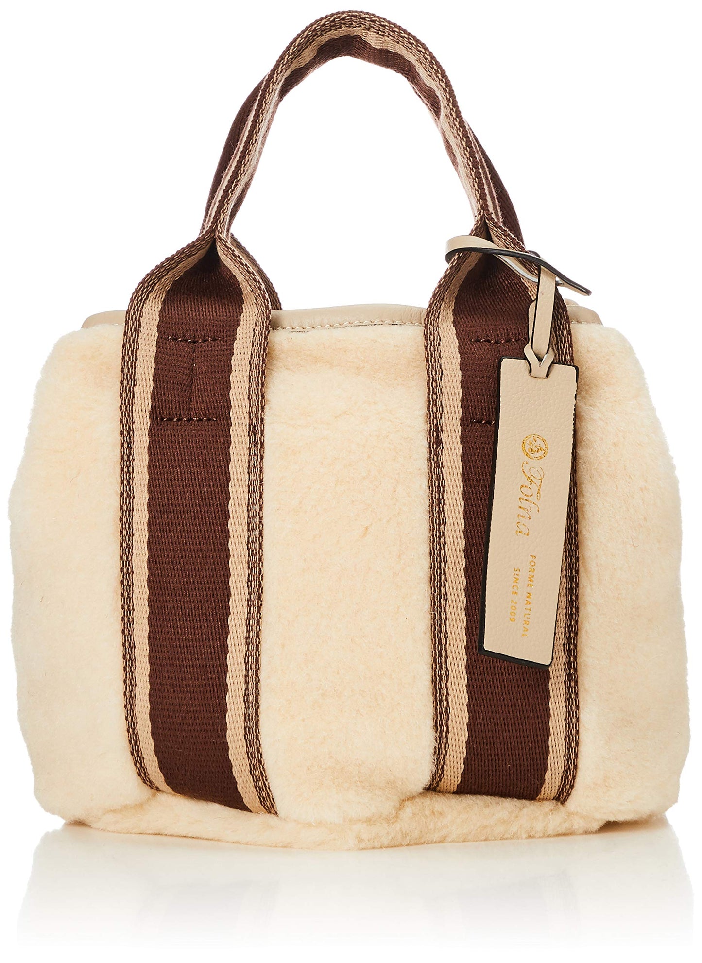 Forna Mini Tote, Reversible Fur, White