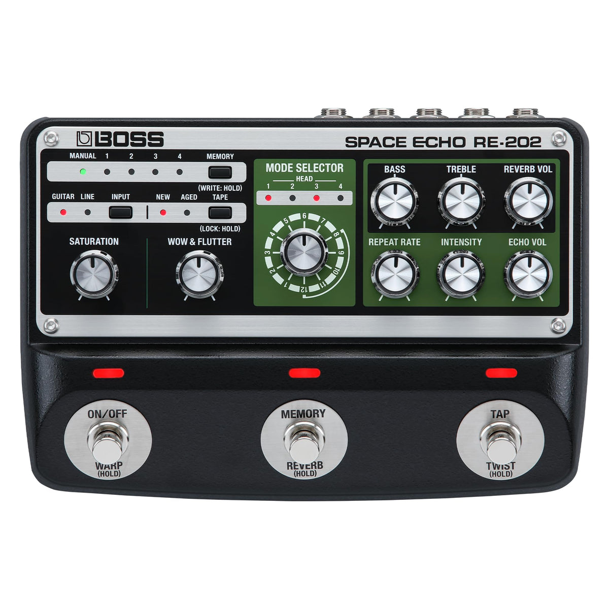 BOSS RE-202 Space Echo | Tape Echo Delay Reverb Effects Pedal | Modern Recreation of the Legendary Roland RE-201 Space Echo | True Stereo | Spring Reverb | Wow & Flutter