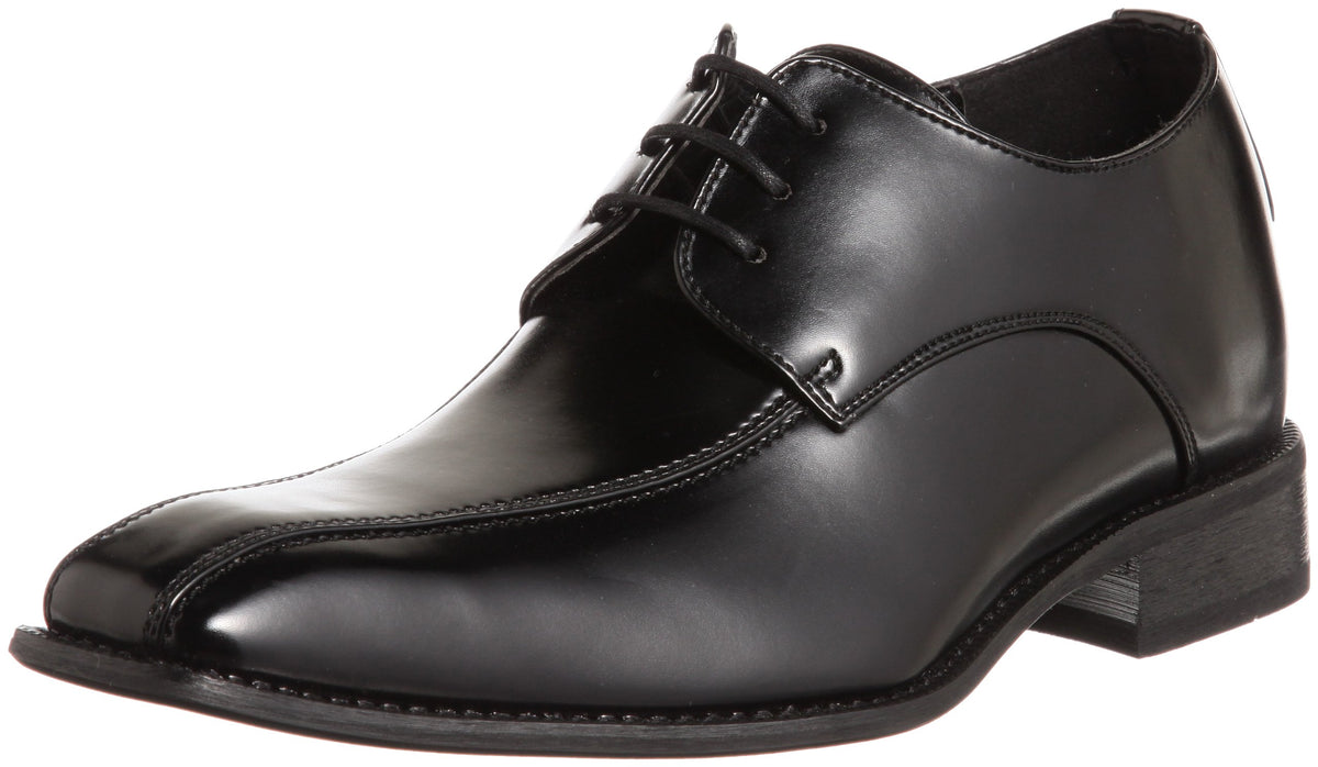 MM/ONE Elevator Shoes Height Increasing Shoes 2.55 Inch Height Long Leg Men's Shoes Oxford Shoes Longnose Lace-up Shoes Black 46 EU (US Men's 12 M)