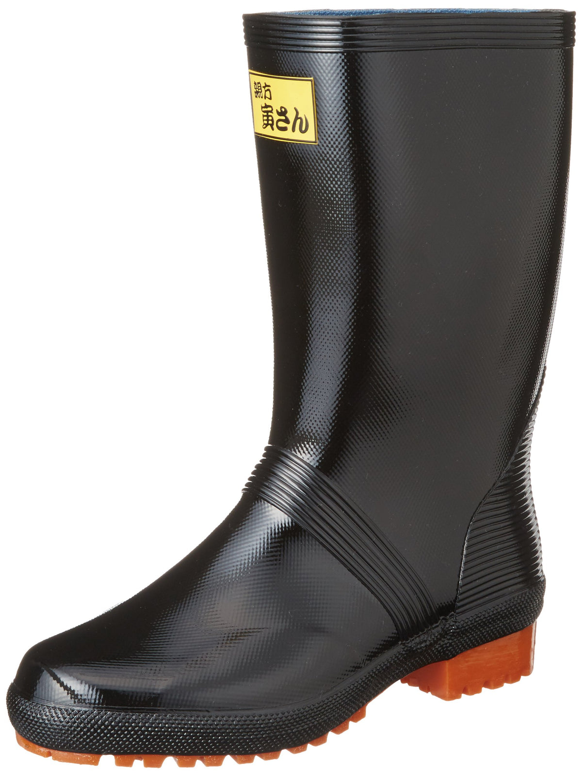 福山 Rubber Mesh Fabric Padded Rubber Wellington Boots Parents ARTIST Boots 1 Black 25.0 cm