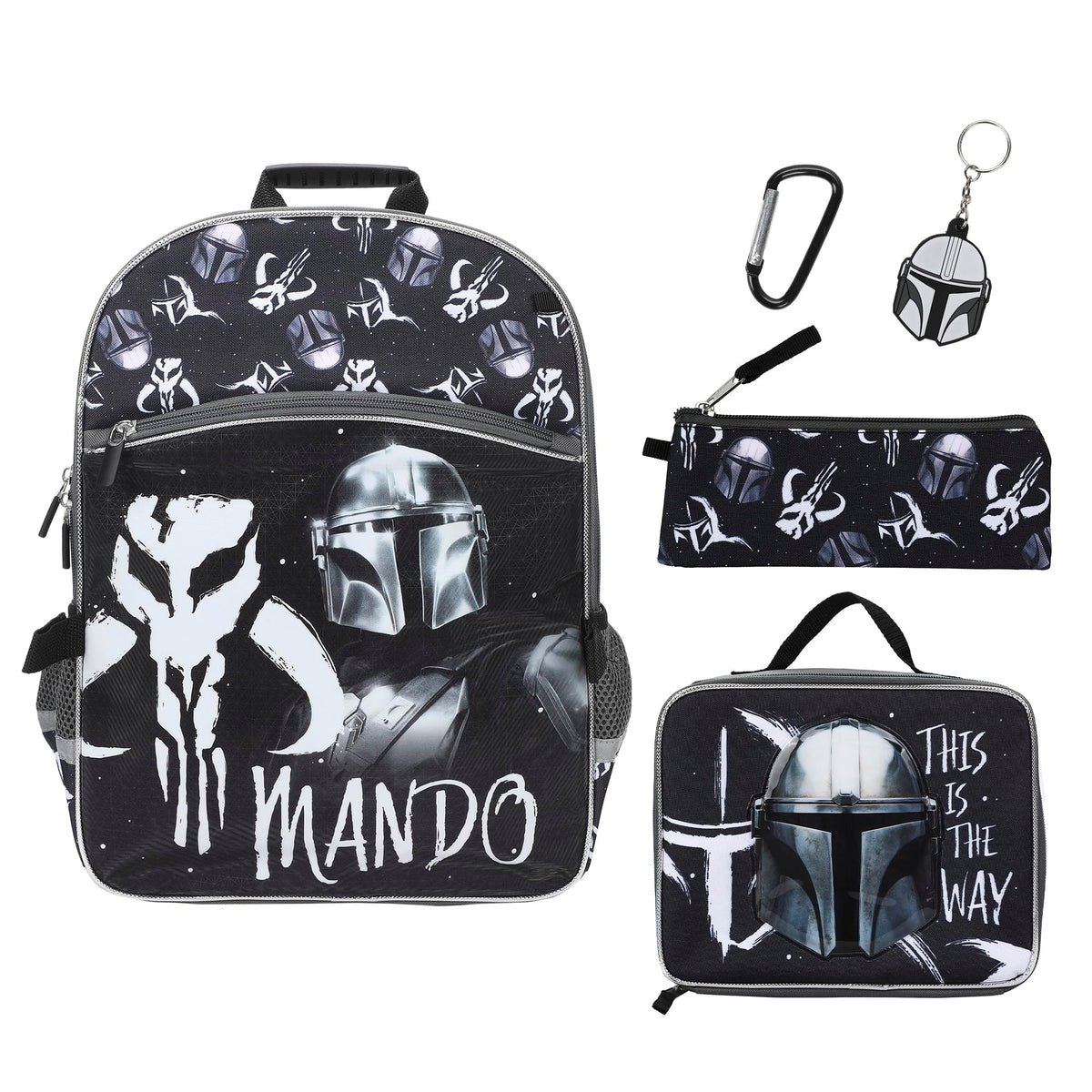 The Mandalorian 5-Piece 16" Backpack And Lunch Set For School & Travel