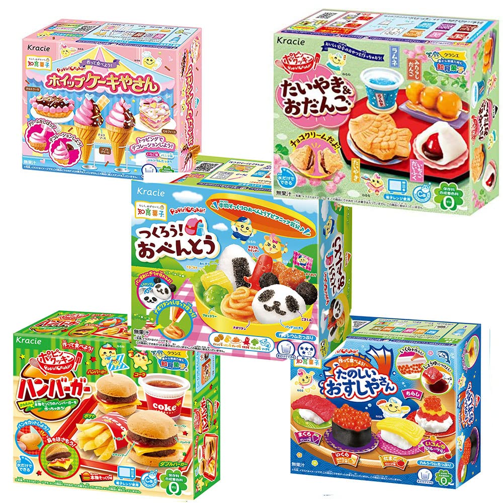 Assortment of 5 Kracie Popin Cookin & Happy Kitchen kits 5 packs of Japanese DIY sweets Ninjapo™ Japan 230
