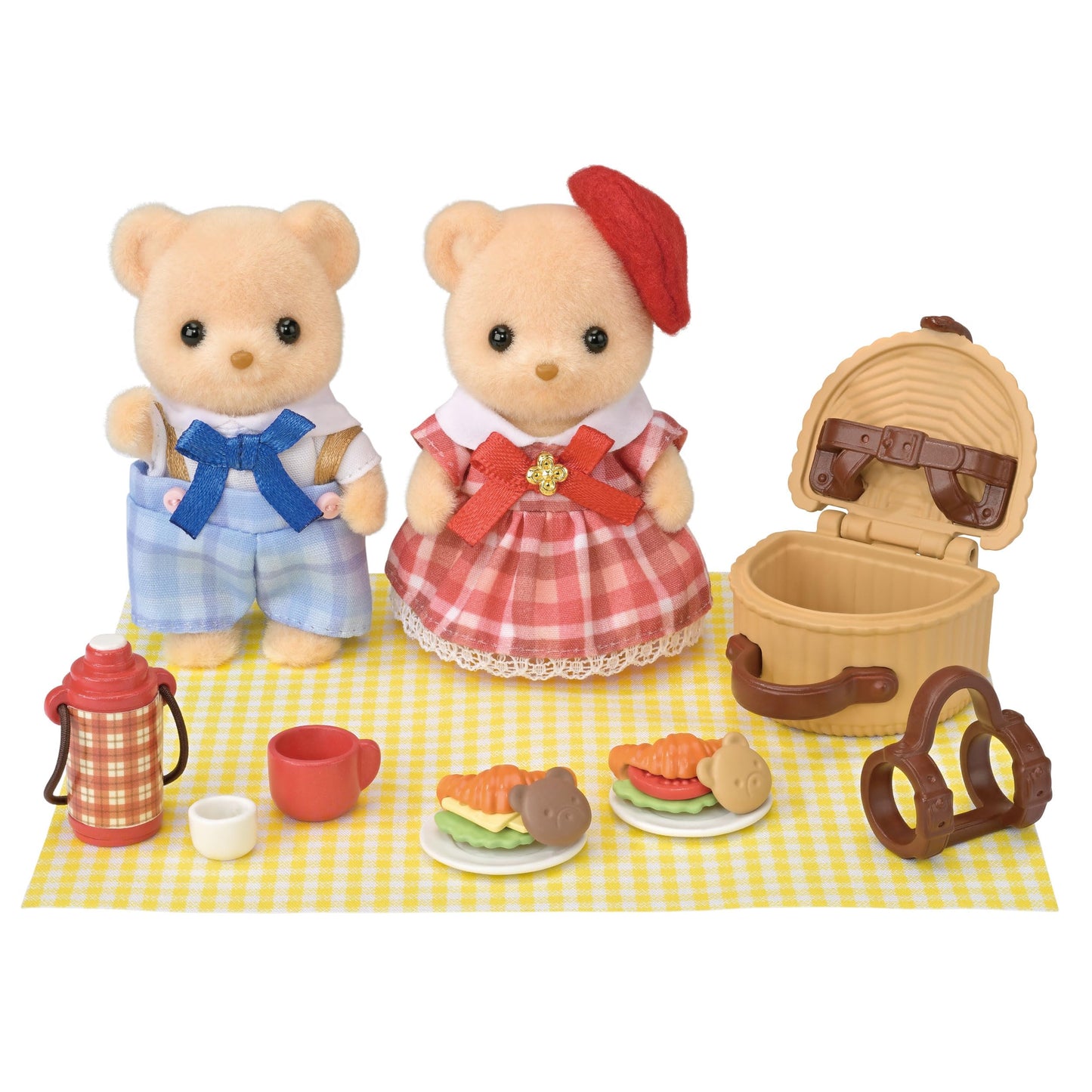 Sylvanian Families - The Gourmet Picnic of the Biscuit Bears - Set of 2 Articulated Figures - Dive into the world of the Sylvanian Family - 5852