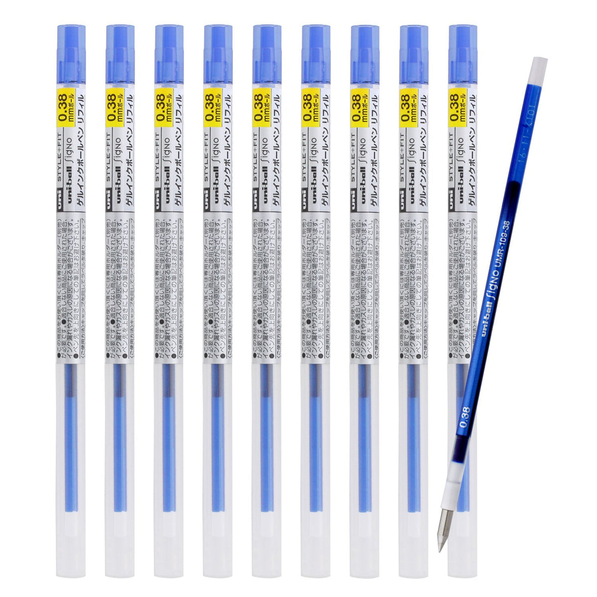 Mitsubishi Pencil Ballpoint Pen Refill Style Fit 0.38 Blue 10 Count UMR10938.33