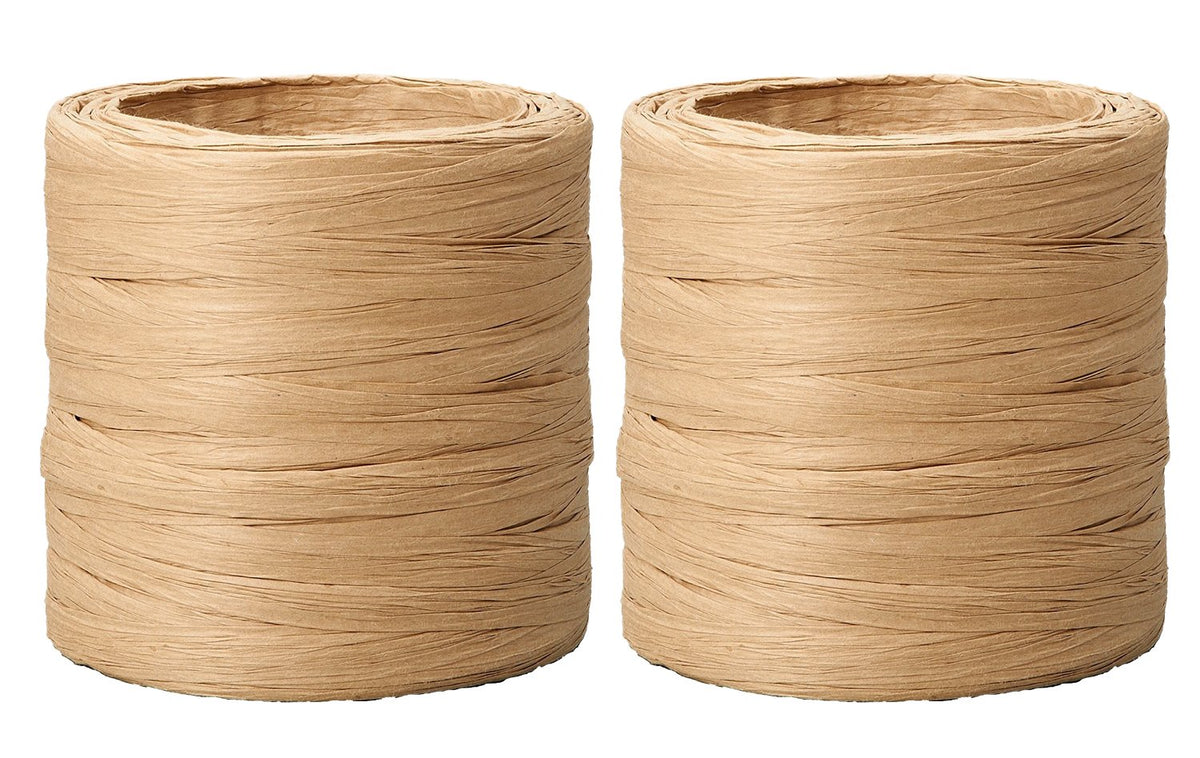 Aimedia Paper Cord, Length 164.0 ft (50 m), Pack of 2, Pain-Resistant, Recycled, Packing, Packaging, String, 100% Waste Paper, Flat Paper Cord that Won't Hurt Your Hands