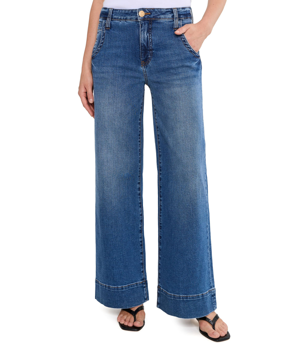 KUT from the Kloth Womens Maya High-Rise Wide Legs Wide Hem, Journey, 12, 31