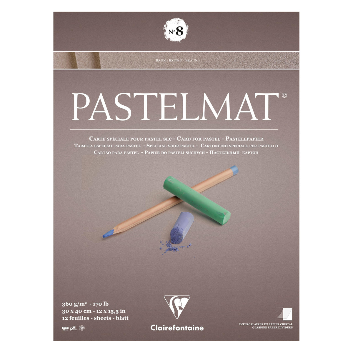 Clairefontaine 96015C - Pastelmat Pad No. 8-12 sh Special Card for Dry