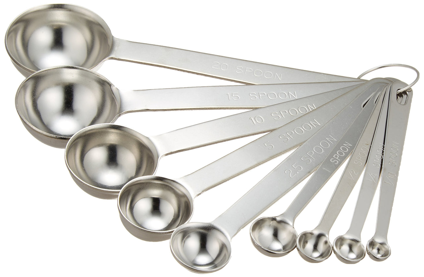 Wadasuke Manufacturing BKI449 18-8 Extra Thick Measuring Spoons, Set of 9