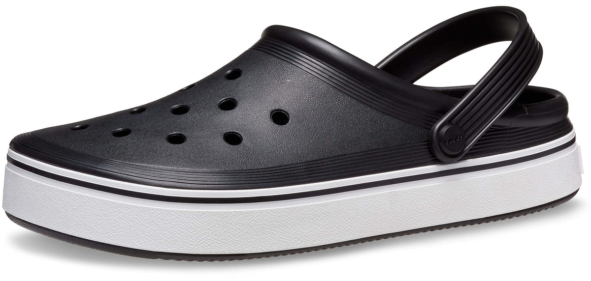 Crocs Unisex Off Court Clogs, Slip On Shoes, Black, 4 Men/6 Women