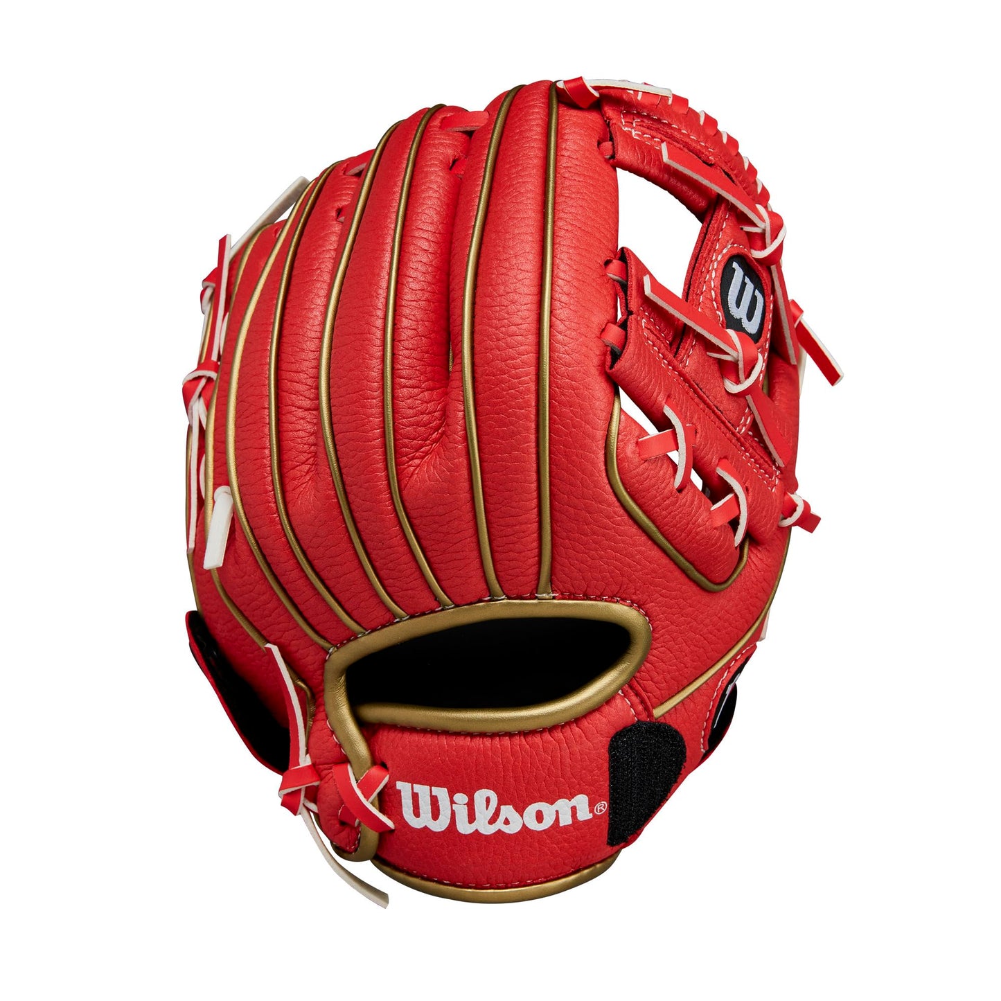 Wilson A200™ EZ Catch™ 9” T-Ball Glove - Right Hand Throw, Red/Metallic Gold