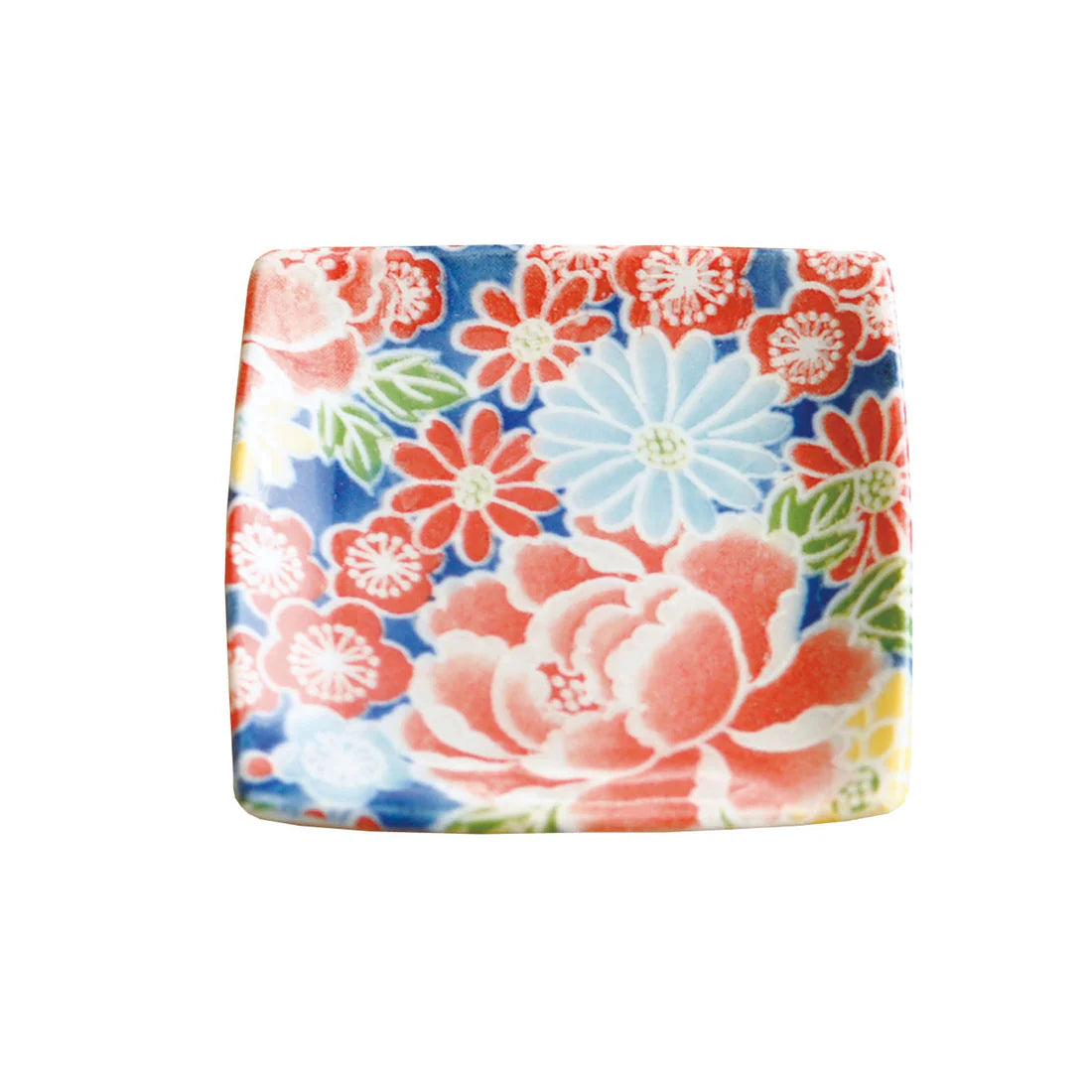 Chotto Hashiyasume Square Small Plate - Hana Roman (Approx. 5.5×5.5×H1cm)