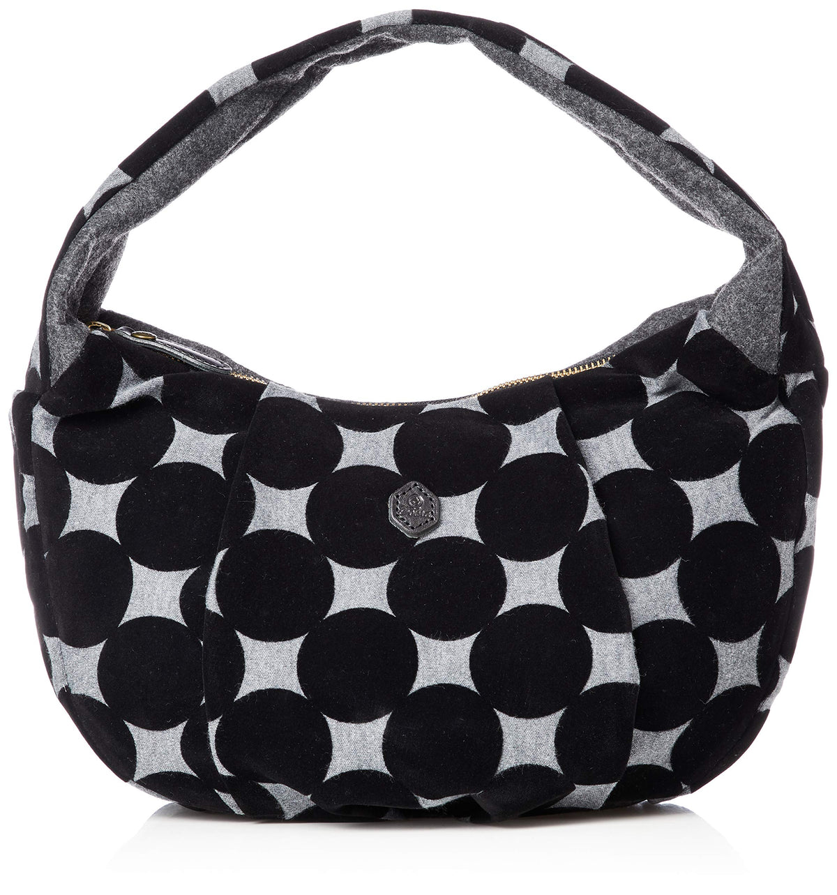 Forna Dot Flocked Handbag, Dot Flocked, gray, One Size