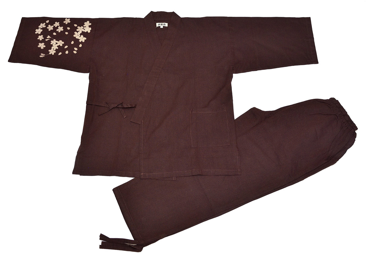 Edoten Original discharge style Soft Cotton100% Samue (sakura BWN) XL