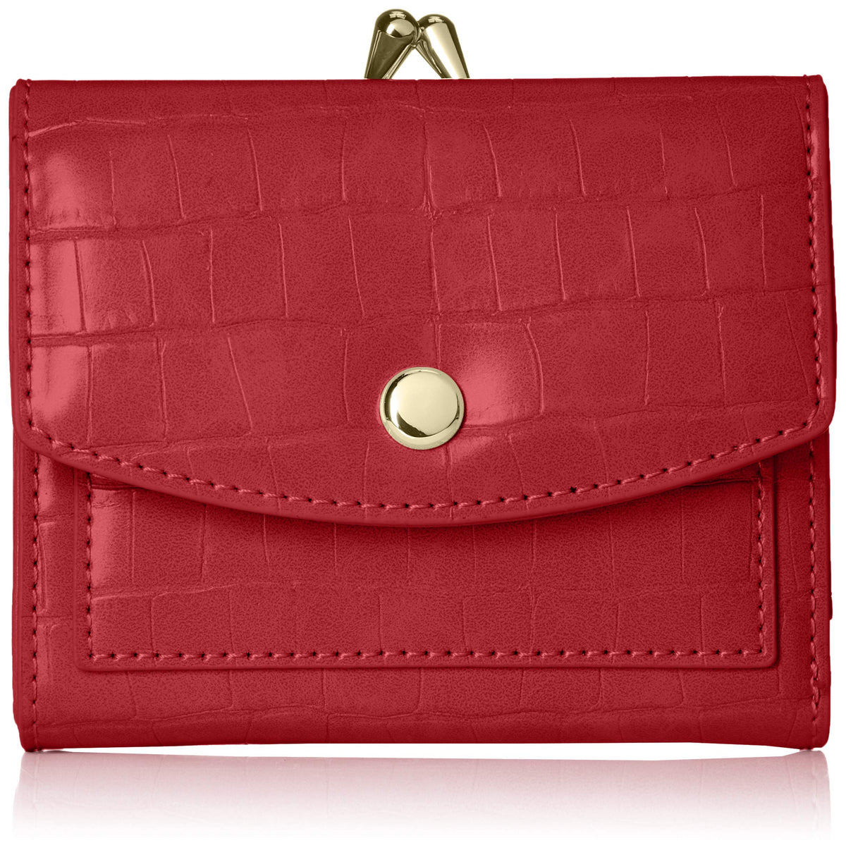 Legato Largo LJ-G0844 Bi-Fold Wallet, Coin Pouch, 7 Card Storage, 5 Pockets, Wine