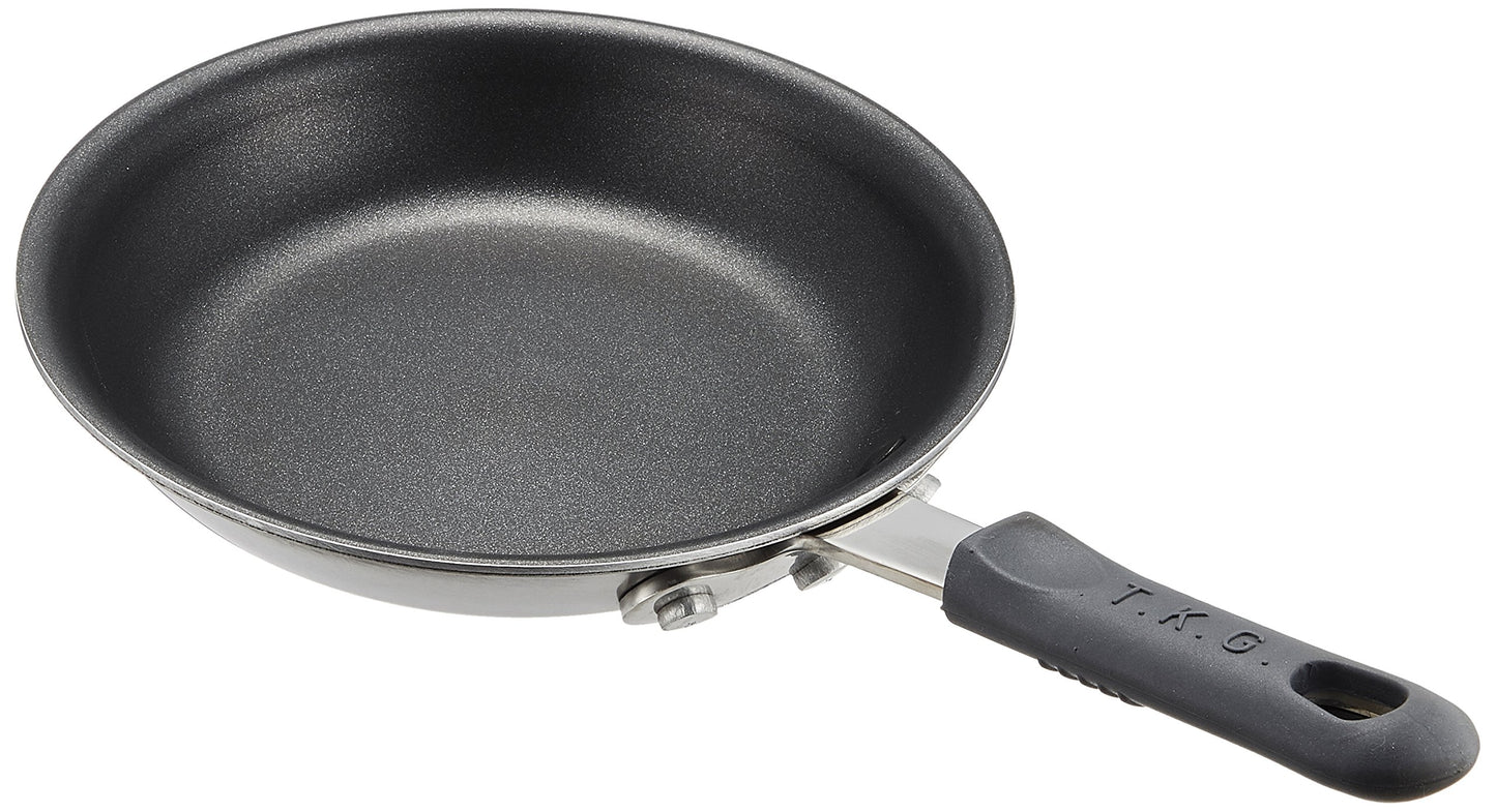 Endo Shoji TKG AHLZ601 TKG Frying Pan, 7.5 inches (19 cm), Inner Diameter x Depth 6.8 inches (173 x 35 mm), Compatible with Induction and Gas Fires, Teflon Hard Coating, Non-Sticking, Stainless Steel