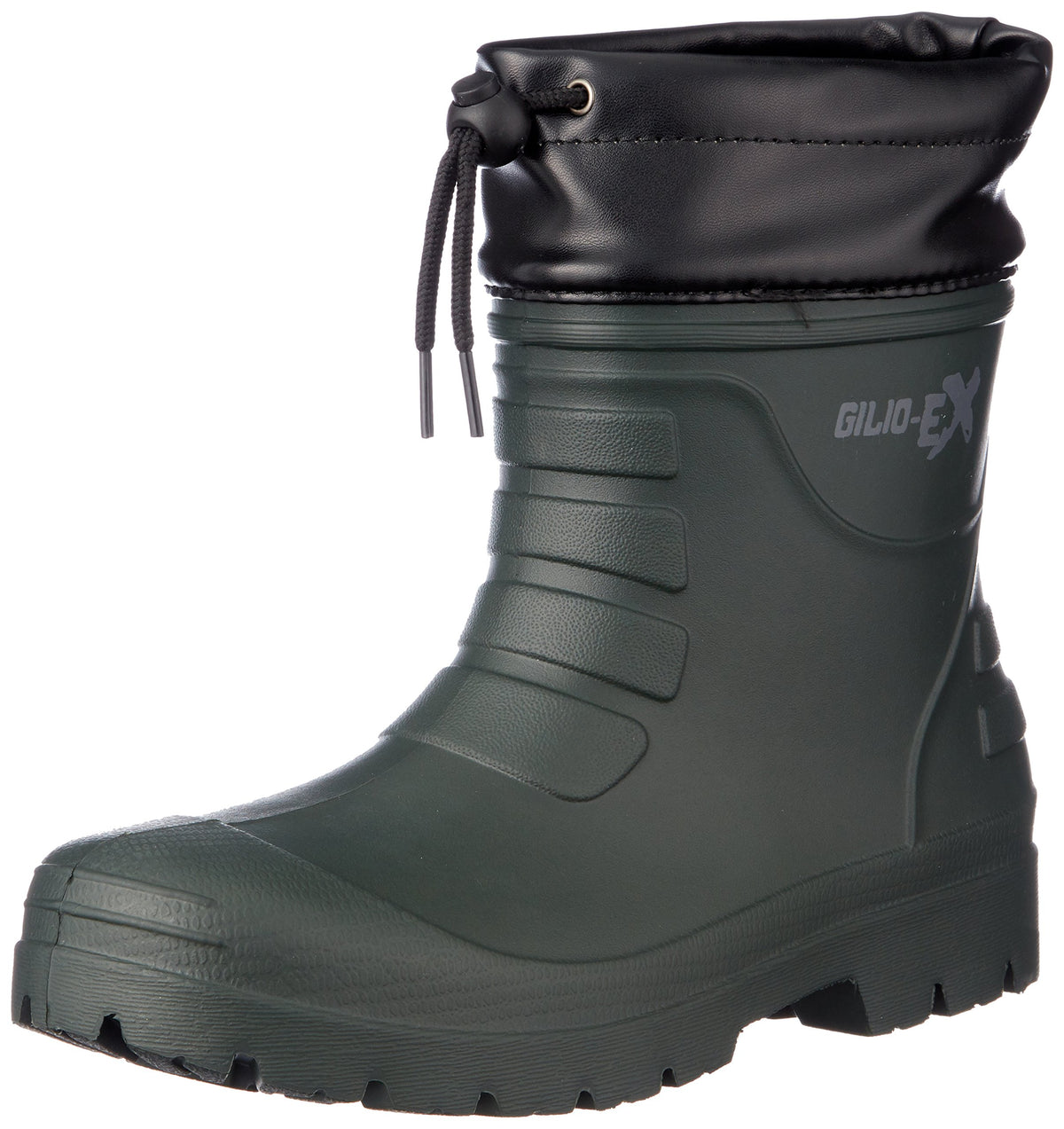 Gilio Men's Rain Boots, Lightweight, Hybrid EVA, Gardening, Work, Air Rubber Boots, Short Length, green (dark green), 24.5~25.0 cm 3E
