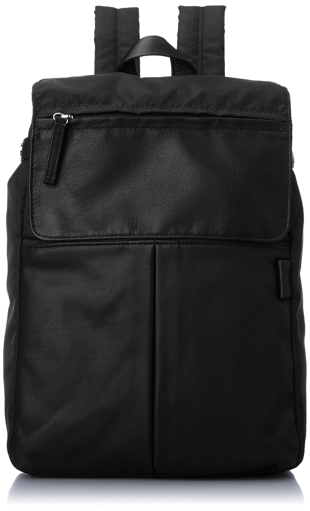 Isaac 2060446 Nylon and Cowhide Leather Combination Series Rucksack, Black