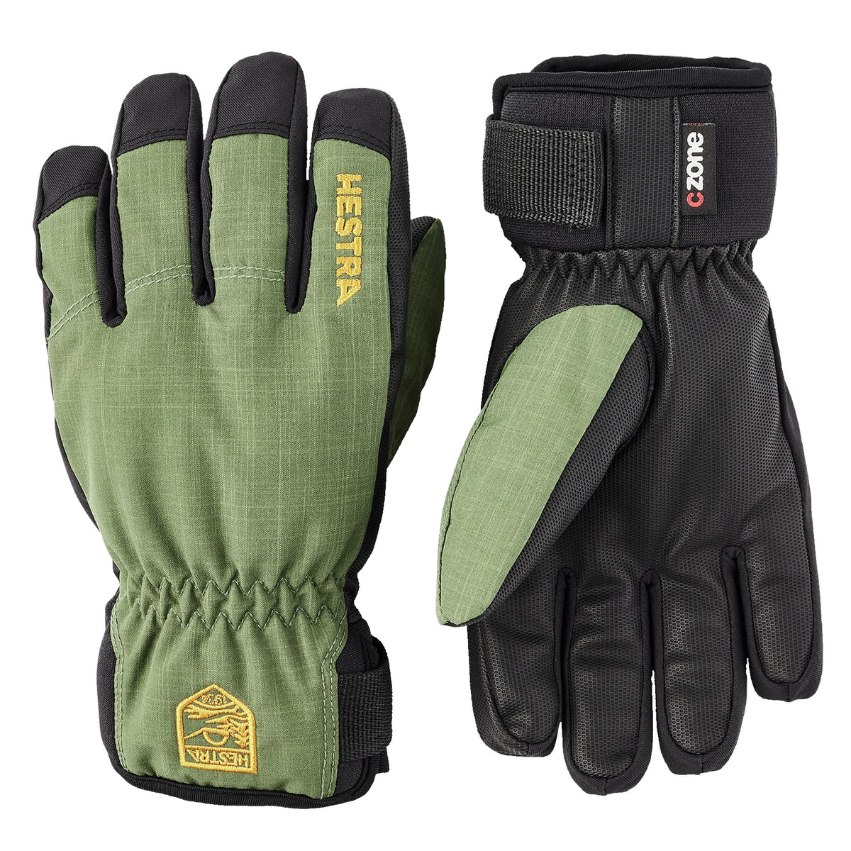 Hestra Ferox Primaloft Junior Glove (Youth 4-13yrs) I Waterproof, Insulated Kids 5-Finger Glove for Skiing, Snowboarding & Playing in The Snow - Green - 5