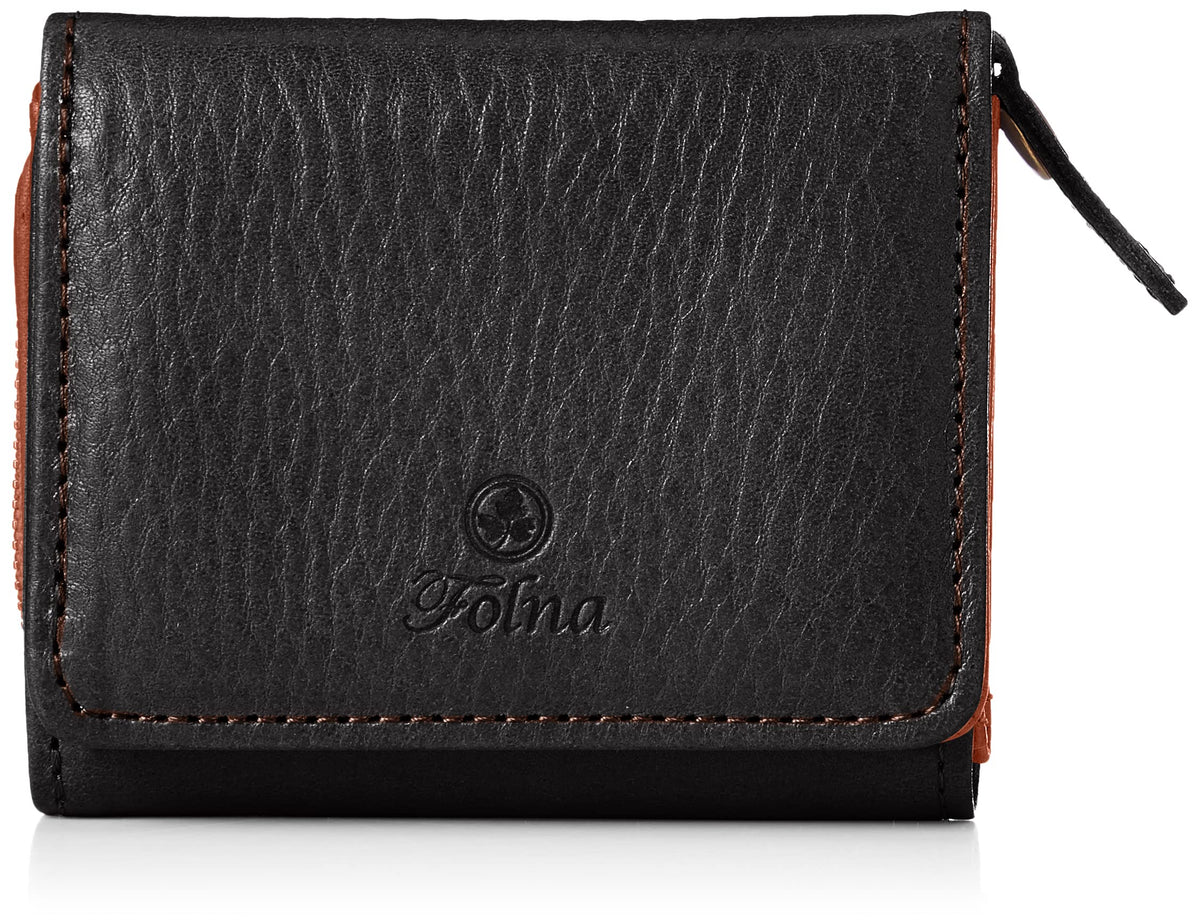 Forna Tanned Oil Shrink Trifold Wallet, Black (10)