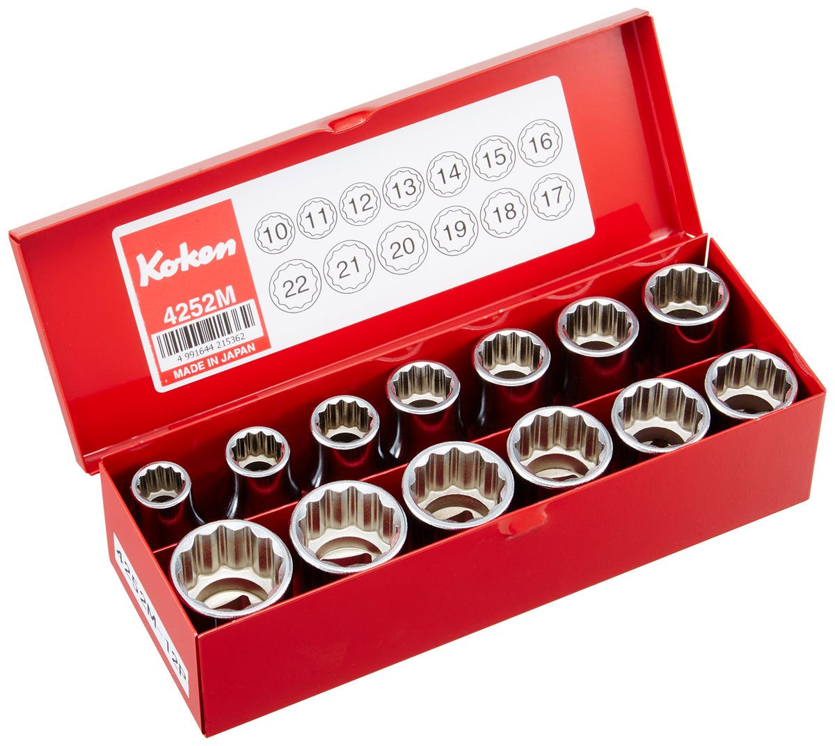 Ko-ken 4252M 1/2 Sq. Dr. 13 Piece 12-Point Metric Socket set 10-22mm
