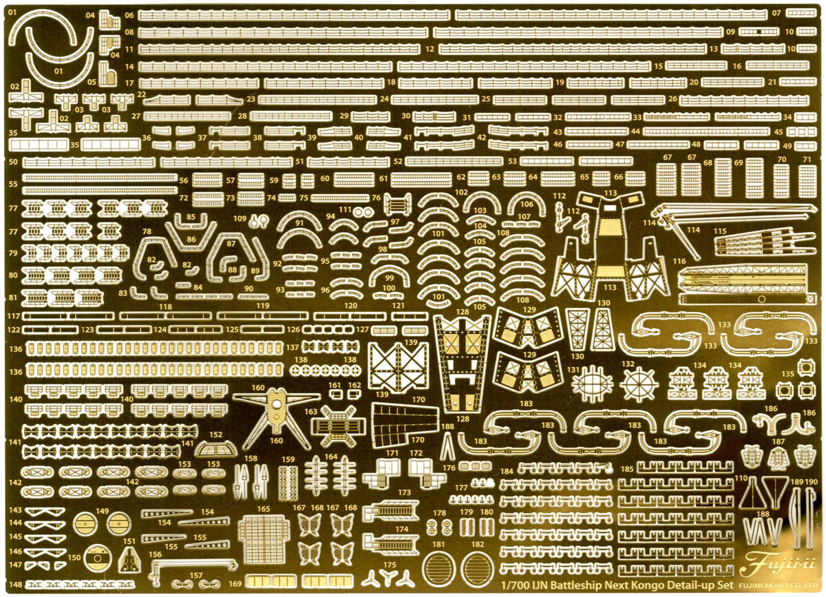 Fujimi Model Gup-135 1/700 Upgrade Parts Series No. 135 Ship Next Japanese Navy Battleship Kongo Genuine Etched Parts