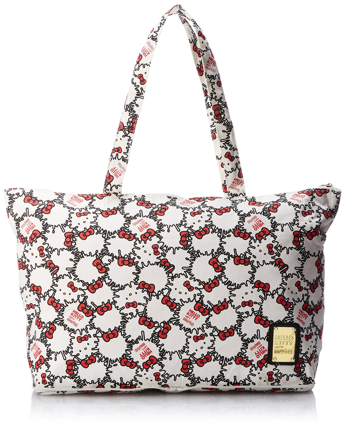 HELLO KITTY Meets Muta Folding Tote Bag, Carry-On, Variety of Patterns, 5.7 gal (17 L), 13.0 inches (33 cm), 0.7 lbs (0.31 kg), Crushed White