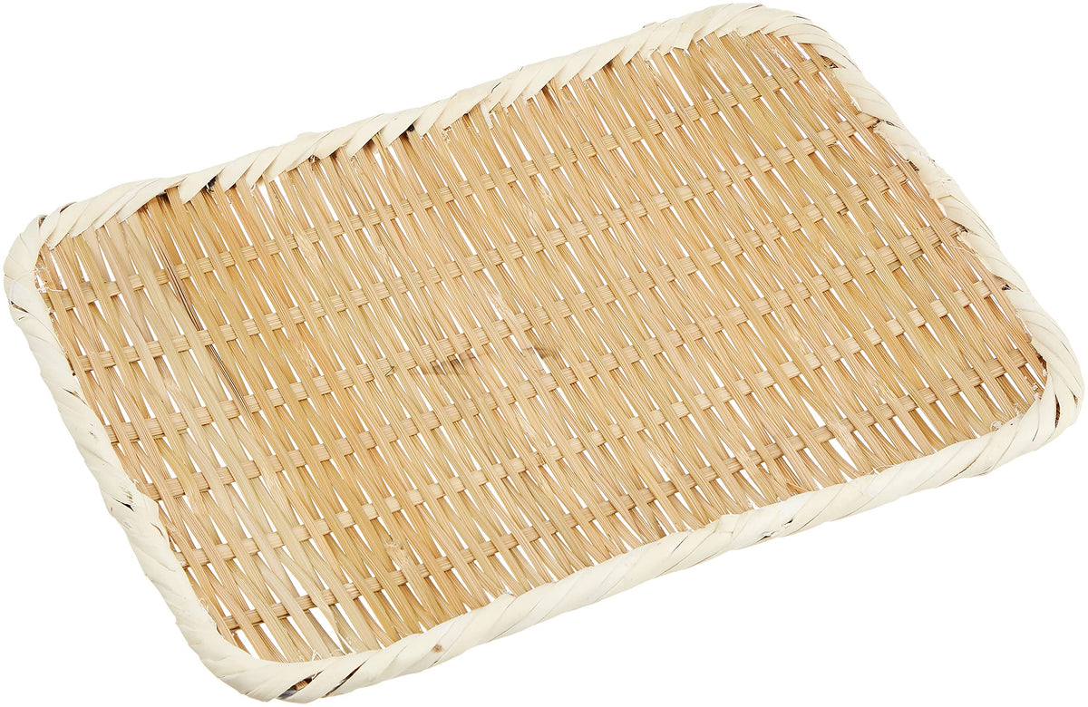 Endoshoji ABV31008 Professional Square Basin Strainer 9.4 inches (24 cm) (Made in Sado), Bamboo, Made in Japan