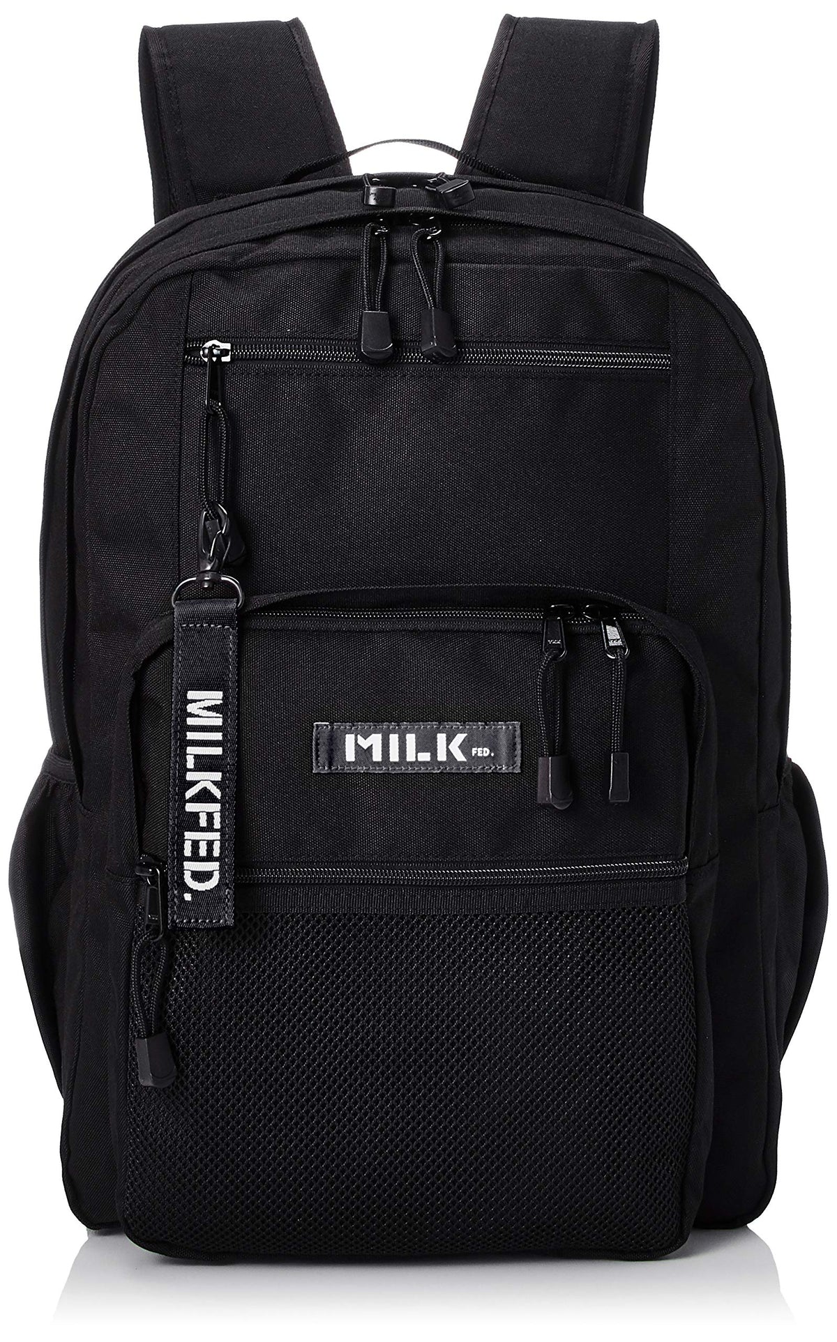 Milkfed 103202053019 Double Zip Backpack, W Zip Backpack, Black