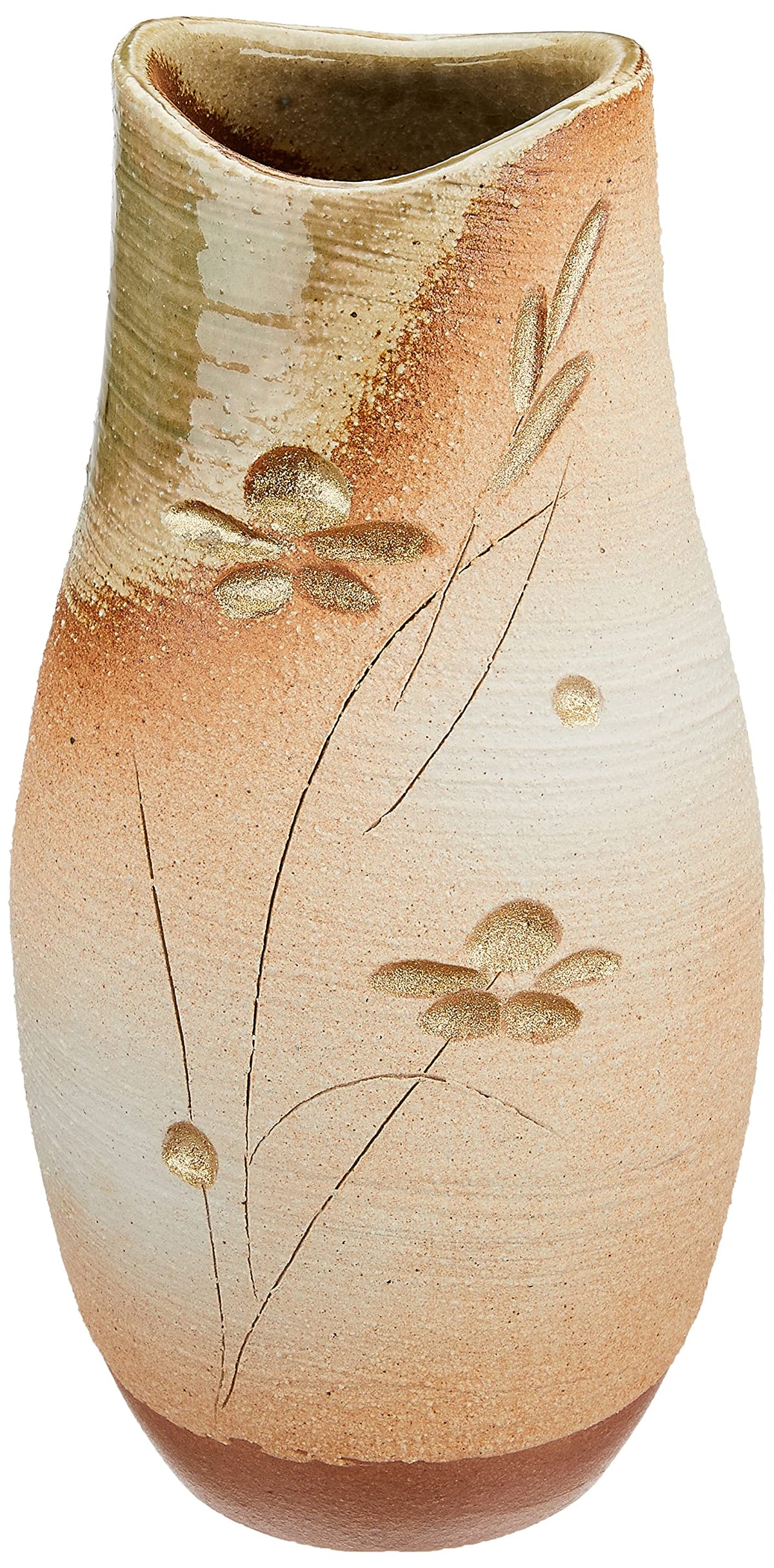 Marui Pottery MR-1-2542 Shigaraki Ware Hephimon Vase Pottery, Flower Base, Meiyo Length 10.2 inches (26 cm), Ceramic, Made in Japan