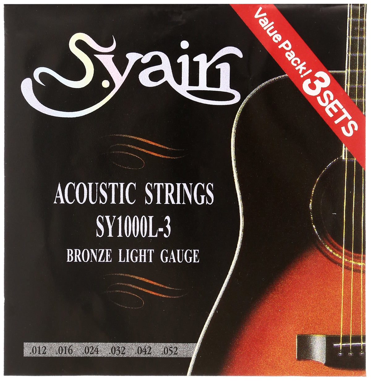 S.Yairi SY-1000L-3 Acoustic Guitar Strings SY-1000L-3 Set of 3 Light (012-052) SY-1000L-3