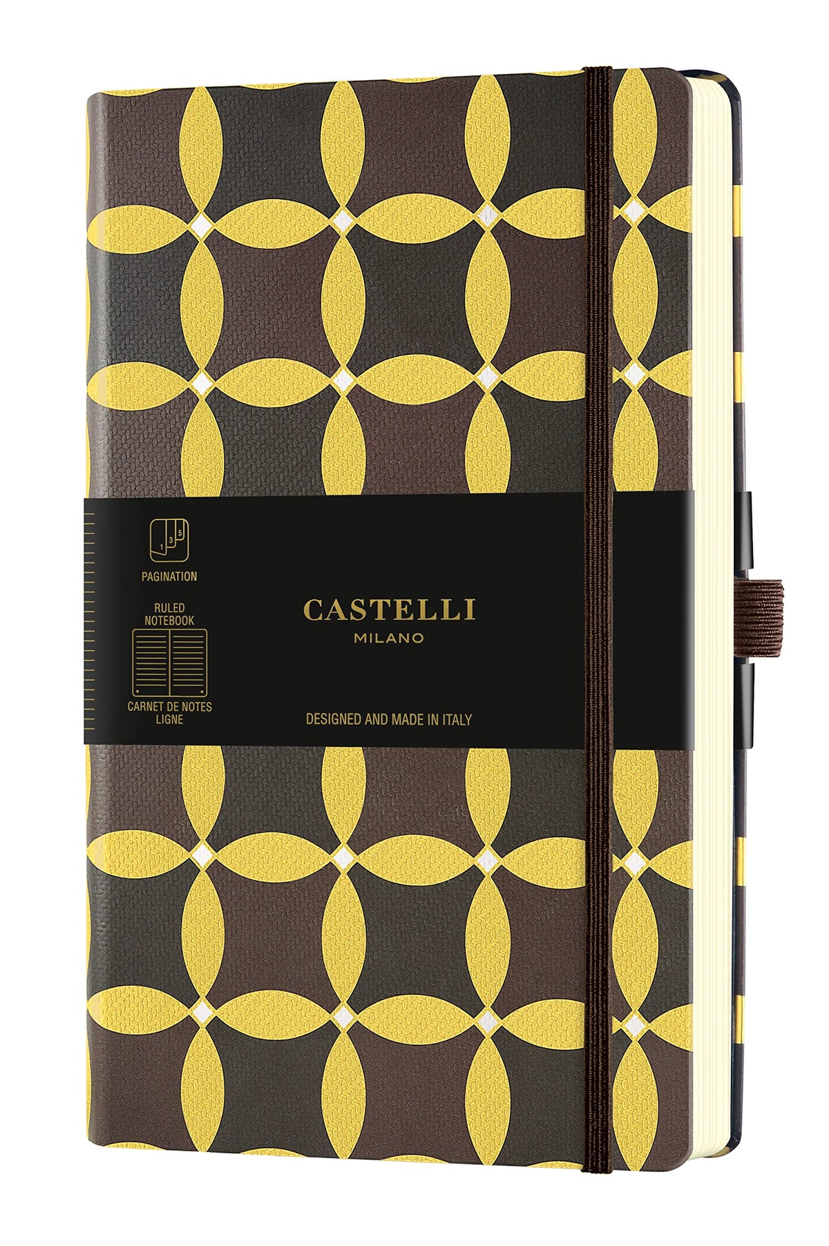 Castelli Milano Gold Corianders Notebook 13x21 cm Stripe Hard Cover 240 Pag