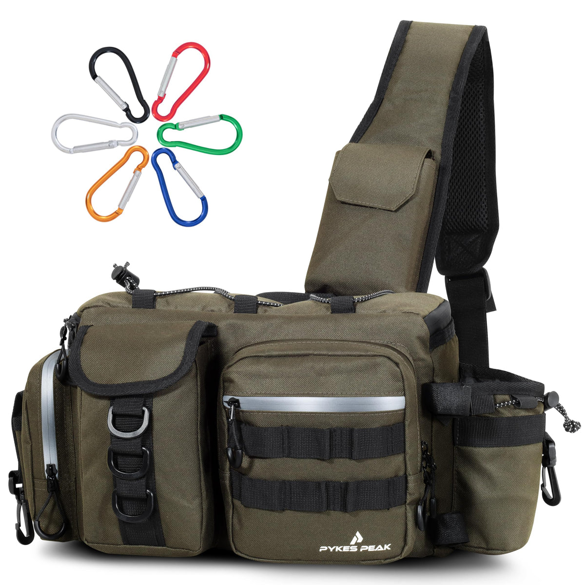 PYKES PEAK Fishing Bag | Waterproof Tackle Bag, Olive