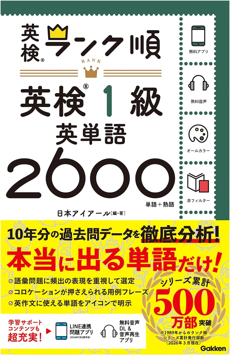 Ranked Order: Eiken Grade 1 Vocabulary 2600 by Japan IR