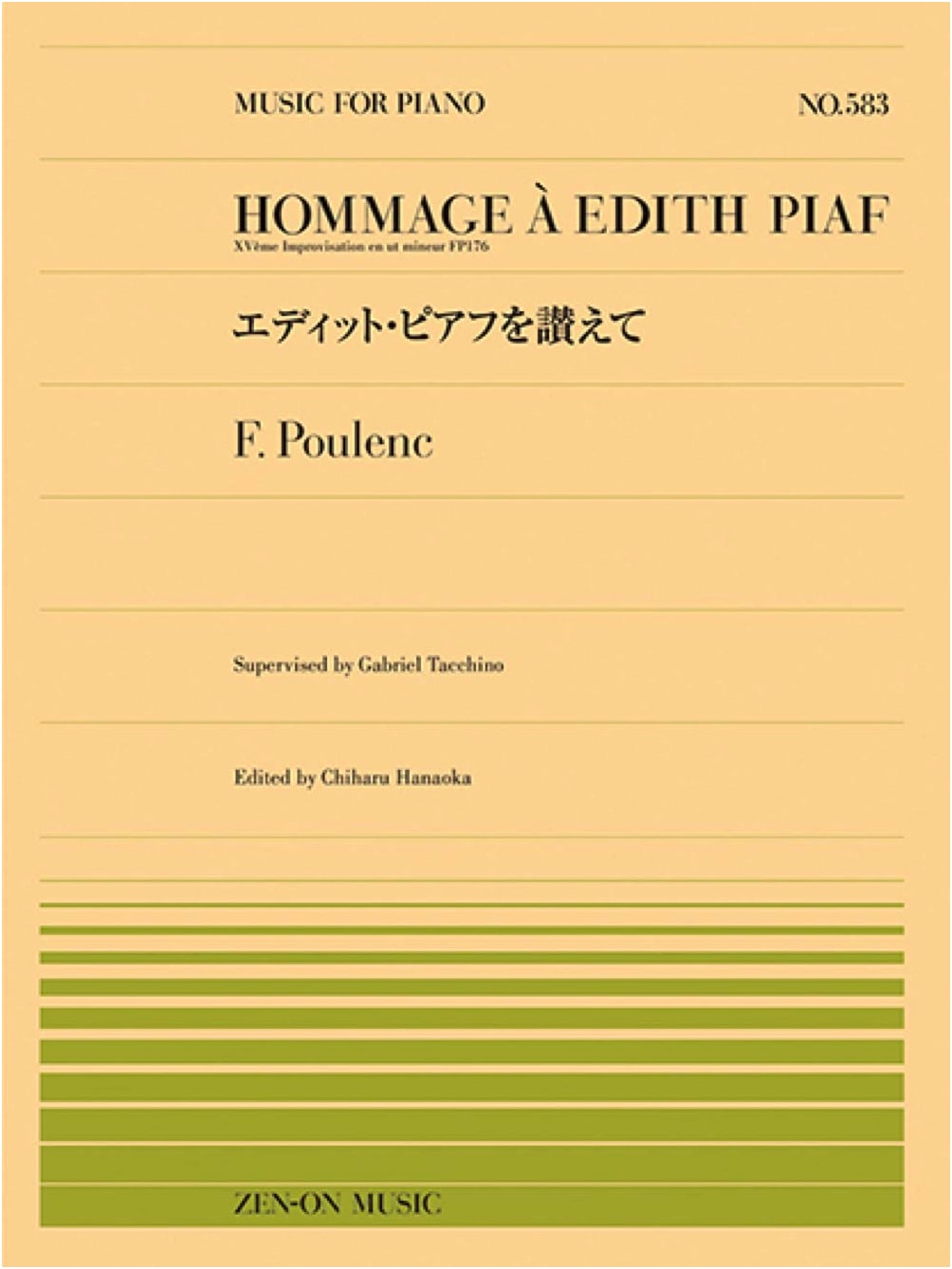 Poulenc: Homage to Edith Piaf - Zen-On Piano Piece No. 583