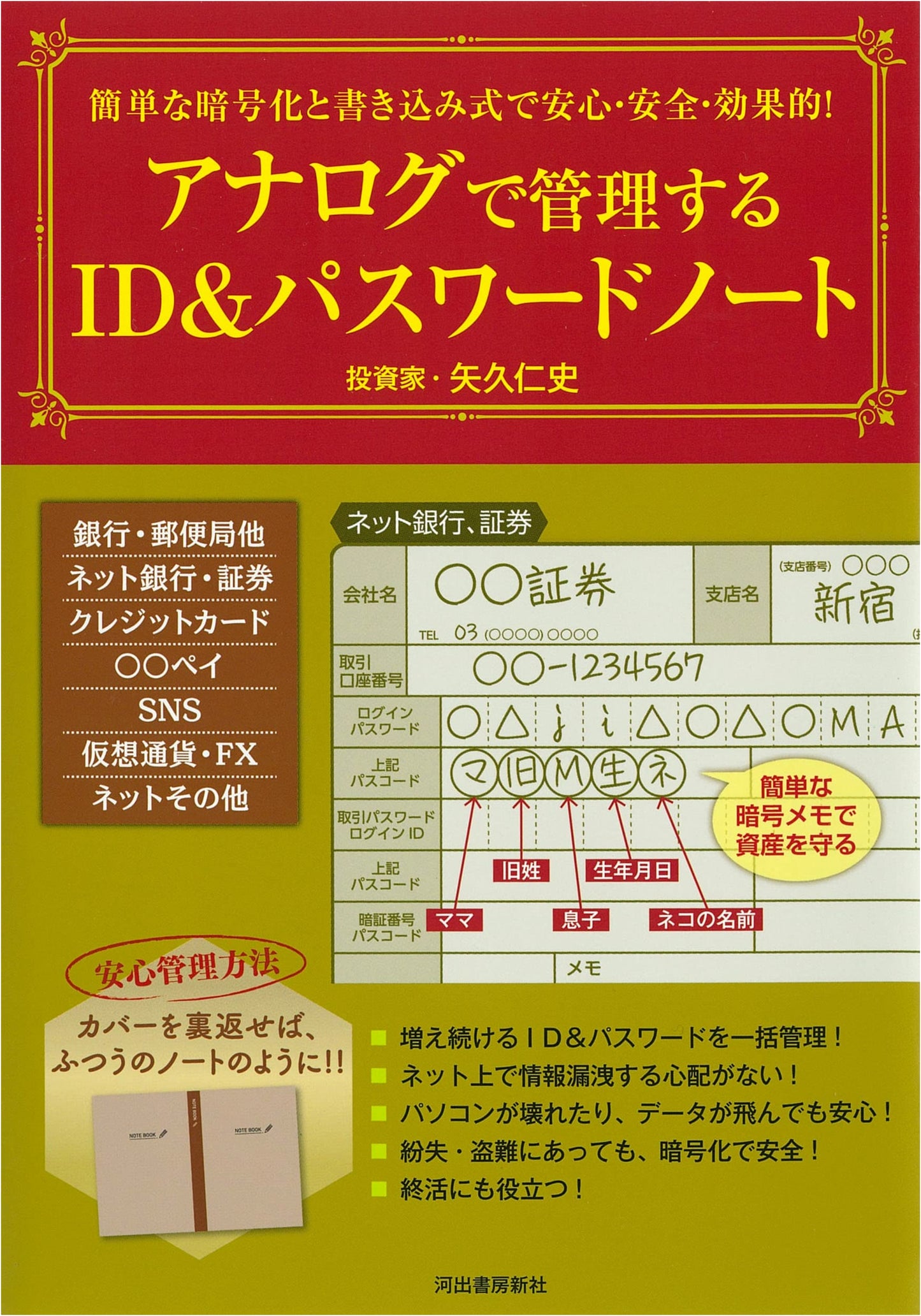 Easy Encryption & Write-In: Secure & Effective Analog ID & Password Notebook