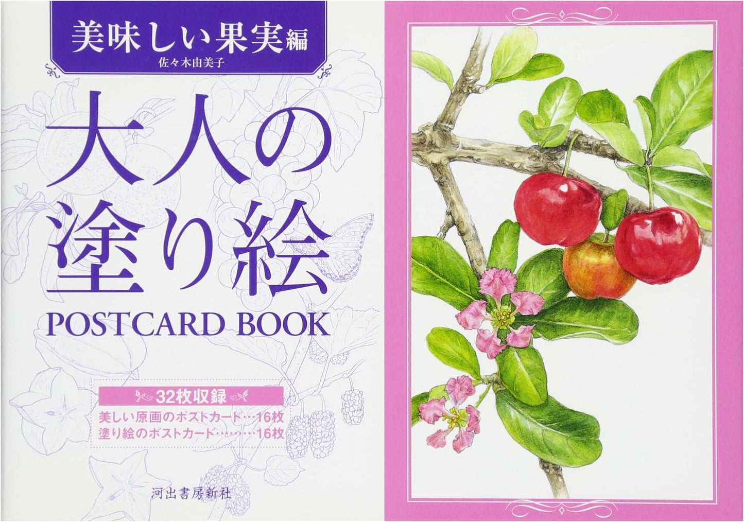 Adult Coloring Postcard Book: Delicious Fruits Edition