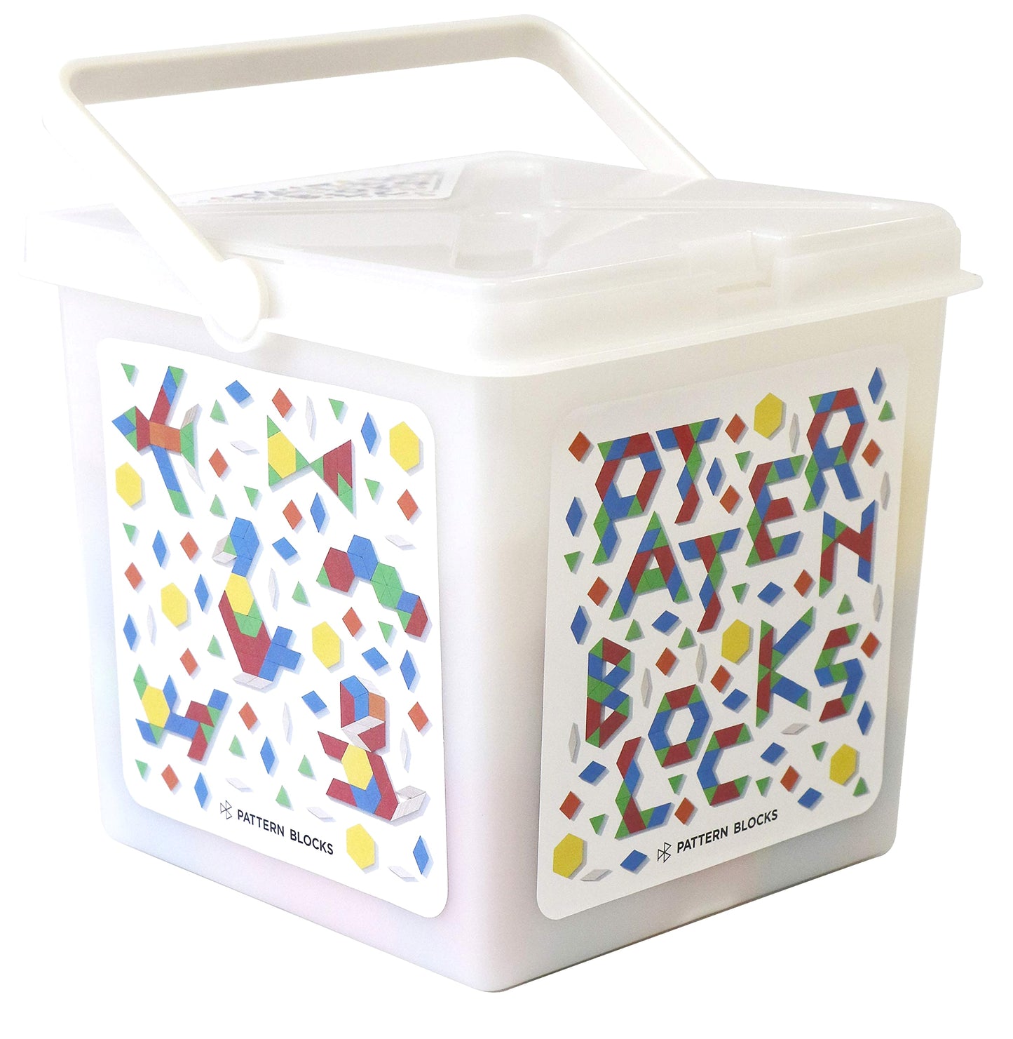 Pattern Blocks: Toyokan Publishing Original Wooden Toy Set (250 Pieces) in Sturdy Handled Cube Case