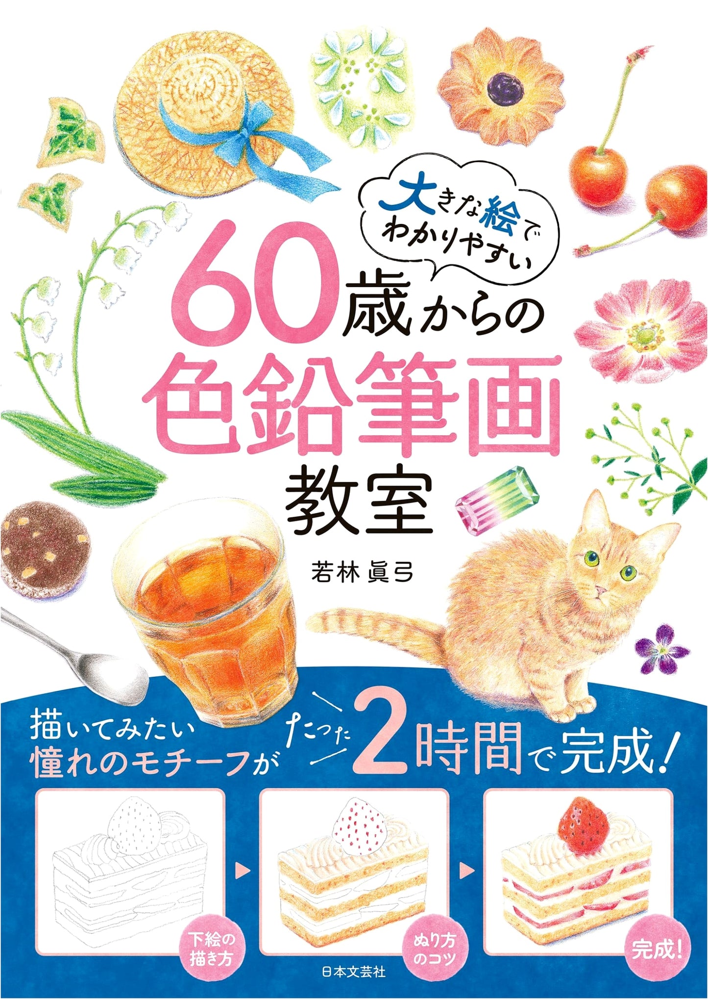 Color Pencil Painting Lessons for Seniors: Easy-to-See Large Illustrations by Mayumi Wakabayashi