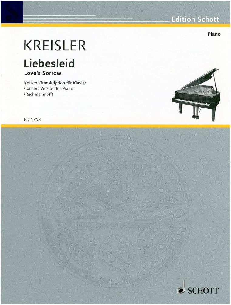 Kreisler/Rachmaninoff: Liebesleid (Love's Sorrow) - Piano Solo Arrangement, Schott Edition